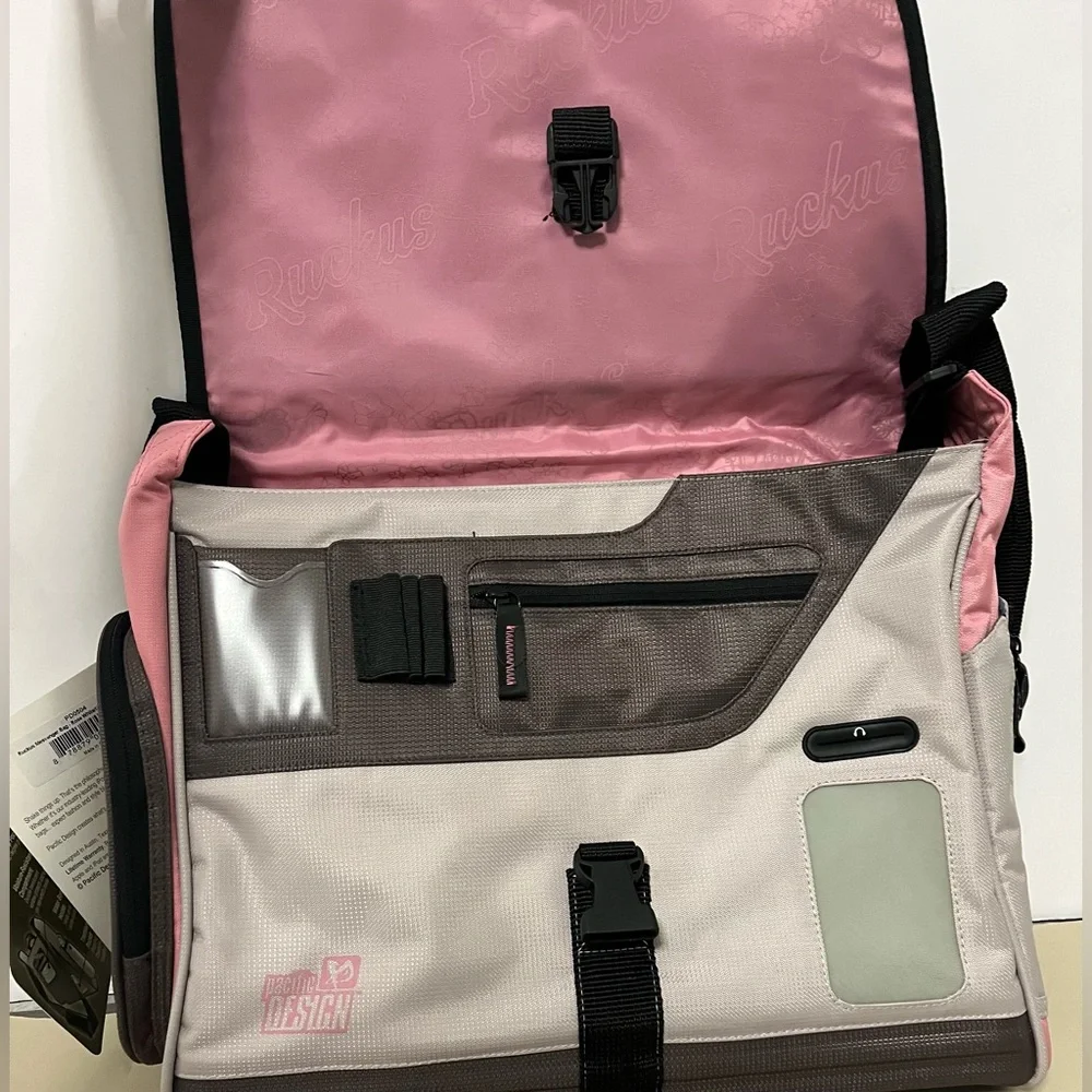 Ruckus Pink and Gray Messenger Bag